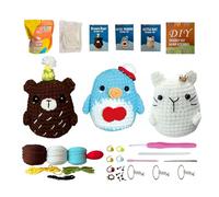 51buyoutgo Crochet Kit Principiantes Conejo 3 piezas, Aprender Hacer Set Ganchillo Crochet Iniciacion Moderno Facil paso a paso Desde Cero para Amigurumi Kawaii Animales (Oso/Pingüino/Gato)