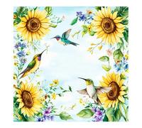 51buyoutgo Kit Punto de Cruz Completo Tela Impresa, Cuadros en Punto de Cruz Kit Bordado Esquemas Contado para Principiantes, 11ct Cross Stitch Embroidery Patrones de Girasol 30 x 30 cm