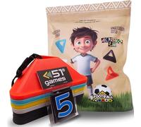 51games - Mis Conos de Fútbol | Conos de Entrenamiento con Stickers de fútbol | Diseña Tus circuitos y desarrolla técnica y Agilidad | Regalo Ideal niños 5-10 años