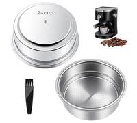 51mm Filtro De Café Espresso Acero Inoxidable, 304 Doble Capa 2 Tazas, Canasta De Filtro Presurizado Reutilizable Con Cepillo, Compatible Con Cafeteras Cecotec Ufesa Breville