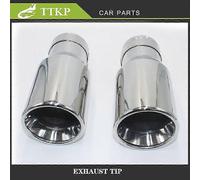 (51MM IN 101MM OUT)Exquisite One Piece Universal Car Exhaust Muffler Tip Stainless Steel Pipe Chrome