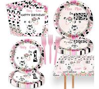 51pcs vaca santa soy una nia suministros de fiesta de cumpleaos moo moo soy un mantel platos de papel servilletas bifurcadores para animales de gra