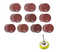 52/102 discos de lija de forma redonda, grano 60-2000, gancho bucle, papel de lija abrasivo para amoladora, discos de lijado giratorios con placa de respaldo