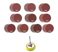 52/102 unidades de papel de lija de 2 pulgadas para disco de molienda en húmedo y seco para madera, metal, acabado automotriz, molienda, tornillo de pulido, lijado de par