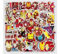 52 calcomanías de Iron Man de superhéroe cómic leyendas impermeables para laptop, equipaje, teléfono, botella de agua, bicicleta, calcomanías de vinilo de dibujos animados de Marvel para niños
