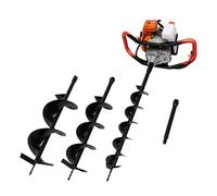 52 cc 2,4 hp - Barrera de gasolina con 3 puntas de perforación 4" 6" 8" + alargador de 12", 7500 RPM - Barrera de gasolina de 2 tiempos para agujeros de tierra, postes de valla, barandillas (2,4