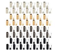 52 hebillas de cuerda con capucha, extremos de alambre de metal, pinzas de cuerda en el agujero, cuerda para ropa, accesorios de cordón, tapas de cuerda, hebilla de cuerda multifunción, candados de