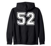 52, número Cincuenta y Dos Deportes de Equipo, gráfico Que Coincide con el gráfico Sudadera con Capucha