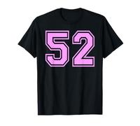 52 Número Cincuenta y Dos Deportes Varsity College Girl Matching Camiseta