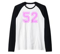 52 Número Cincuenta y Dos Deportes Varsity College Girl Matching Camiseta Manga Raglan