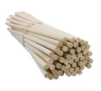 52 palillos de madera para manualidades, redondos, de madera natural, para manualidades, largos palos de madera natural para manualidades, modelismo, decoración (8 mm x 30 cm)