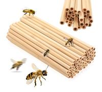 52 Pcs Tubos de Bambú para Hotel de Insectos, Material de Relleno para Hotel de Abejas Silvestres, Tubos de Repuesto para Casas de Hotel, Apicultores y Abejas Solitarias (8 x 200 mm)