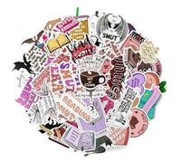 52 pegatinas estéticas, divertidas pegatinas de libros, pegatinas impermeables, bonitas pegatinas de vinilo para libros, calcomanías para botellas de agua, álbumes de recortes, cuadernos, portátiles