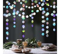 52 Pies Guirnalda de Papel Redonda de Colores, 4 Piezas 4m Guirnalda de Papel Redonda, Guirnaldas de Papel Neón Círculos Puntos, para Bodas Cumpleaños Fiestas Tiendas Decoración del Hogar