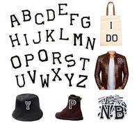 52 piezas/2 juegos de parches de letras para planchar, parches de letras A-Z adhesivos fuertes, bordados decorativos para accesorios de bricolaje, sombreros, camisas, jeans, calcetines, bolsos, vesti