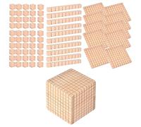 52 Piezas Bloques Base Diez Juguetes Matemáticos Material Didáctico de Madera para Práctica de Números Adecuado para Estudio en, Paquete C
