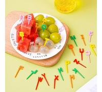52 Piezas Carta Bento Tenedores de Frutas Palillos de Dientes Mini Tenedores Pinchos Palillos de Comida para Dedos Tenedores de Frutas Reutilizables Frutas Niños Pasteles de Comida Selecciones