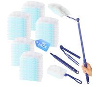 52 Piezas Plumero Atrapapolvo Kit, Plumero Telescopico Extensible con 1 Barras Telescópicas y 1 Asas, Plumero Telescopico Extensible, Plumero Antiestático para Limpiar el Polvo, La Suciedad
