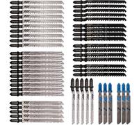 52 Sierra Cala Vástago HCS Hojas T con Caja Almacenamiento,Herramienta Hojas para Plástico Metal Madera Cortar, Set Accesorios Cuchillas Sierras Curva para T118A/B T101AO/B/D/BR T111C/D T144D T244D