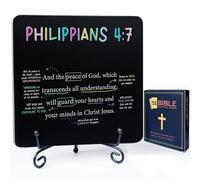 52 tarjetas de las Escrituras con versículos de la Biblia - 52 tarjetas de versículos de la Biblia con soporte - Suministros de estudio de la Biblia - Tarjetas de mentalidad cristiana - Regalos