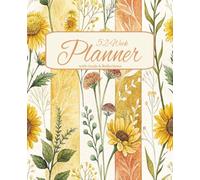 52-week planner - weekly daily plans, vintage floral peach sunflower, 7.5 x 9.25: 52 weeks of daily planning with goal setting and reflection journal