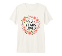 52 Years Loved Floral 52th Birthday Women 52 Years Old Camiseta Premium