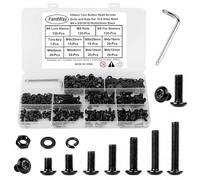 520 Piezas Tornillo y Tuercas y Arandelas M4 Tornillos Torx Cabeza Redonda, Tornillos de Máquina Cabeza Alomada, Métricos Rosca Completa Acero al carbono 10.9 Negro con 1 T20 llave.