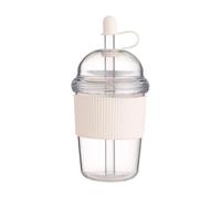 520ml Aesthetic Milkshake Tumbler - Straw & Clear Lid | Korean Ins Water
