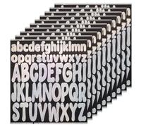 520uds Letras, 10 Hojas de 2,5 cm, 5 cm Pegatinas Letras Minúsculas y Mayúsculas Pegatinas Vinilo Impermeables Álbumes Recortes Buzones Carteles Manualidades (Purpurina Plateada)