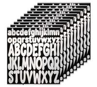 520uds Letras, 10 Hojas de 2,5 cm, 5 cm Pegatinas Letras Minúsculas y Mayúsculas Pegatinas Vinilo Impermeables Álbumes Recortes Buzones Carteles Manualidades (Plata)