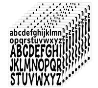 520uds Letras, 10 Hojas de 2,5 cm, 5 cm Pegatinas Letras Minúsculas y Mayúsculas Pegatinas Vinilo Impermeables Álbumes Recortes Buzones Carteles Manualidades (Negro)
