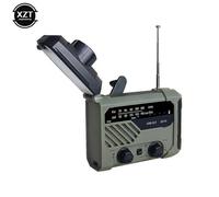 (521) Mini radio portátil con manivela, AM/FM, NOAA, luz de lectura, linterna y carga solar 3 en 1.