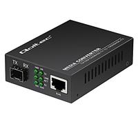 52295 RJ45-SFP Convertidor DC Enchufe,RJ45 Hembra,SFP x1 Negro QOLTEC