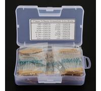 525Pcs 1/4W Resistencia de Película Metálica, 1% de Tolerancia 0 Ohm A 1M Ohm Resistencia de Película Metálica Circuito Pcb Placa Pcb Kit de Surtido de Componentes, para Proyecto de Bricolaje, Pin