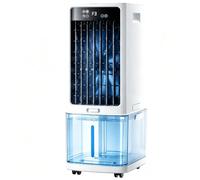 52CM Climatizador Portátil Sin Tubo Depósito Extraíble 12L, Enfriador Evaporativo 3 Velocidades, Temporizador 12H, Oscilación 90°, 6 Bloques Hielo para Dormitorio