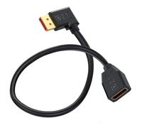 52Gbps DisplayPort 2.1 Extender Cable, 90 Degree Angle DP Male to Female Extension Cable Support 16K@30Hz,8K@120Hz,4K@240Hz/165Hz HDR,HDCP for Dual Monitor,RTX 5090/4090,240Hz Gaming (50cm)