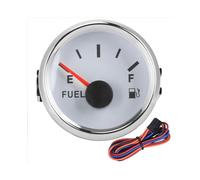 52mm 2in Fuel Oil Tank Level Gauge 0-190ohm Signal Pointer Meter for Marine Boat Car with White Dial Silver Frame