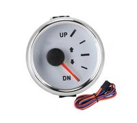 52mm 2in UP DN Boat Trim Gauge 0-190 Ohm Signal Tilt Indicator with Red Backlight White Dial Silver Frame Marine Instrument Panel