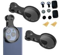 52mm Clip-On Cpl Phone Camera Lens Filter Kit, Allalonga Polarizer Filter for iPhone, Circular Polarizer, Compatible with Most Cell Phones (2sets)