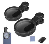 52mm Clip-On Cpl Phone Camera Lens Filter Kit, Circular Polarizer Polarizing Filter Compatible with Most Cell Phones, with Cleaning Cloth (2 Pcs)