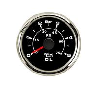 52mm Medidores de presión de aceite a prueba de agua 0-5 Bar 75 PSI Medidor de prensas de aceite con 8 colores de retroiluminación de acero inoxidable medidor de bisel(BS)