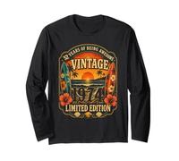52nd Birthday Tropical Vintage 1974 52 Years Old Men Women Manga Larga