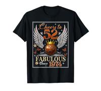 52nd Birthday Women Cheers to 52 Years Fabulous Since 1974 Camiseta