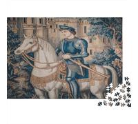 52x38cm/1000pcs Adulto Retrato de un Caballero con Armadura Azul Rompecabezas Mujeres Hombres Tablero De Madera Enclavamiento De Precisión