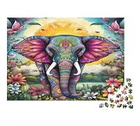 52x38cm/1000pcs Art de l'éléphant Jigsaw Style de Mandala coloré Puzzles À Faire SOI-même Pour Adultes