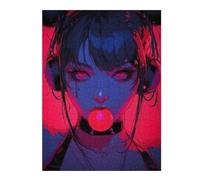 52x38cm/1000pcs Rompecabezas De Piezas para Adultos Neon Anime Girl Rompecabezas para Adultos Juguetes Antiestrés Arte De Pared Regalos para Amigos Y Familiares 52x38cm/1000pcs