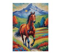 52x38cm/1000pcs Rompecabezas para Adolescentes Colorful Horse in Landscape Digital Art Rompecabezas Práctico para Adultos: Análisis Y Lógica del Juego Cumpleaños 52x38cm/1000pcs