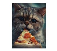 52x38cm/1000pcs Rompecabezas para Adolescentes Cute Pizza Kitty Cat Rompecabezas para Adultos Juego De Ingenio Juego De Corte De Precisión Juego Desafiante Regalos 52x38cm/1000pcs
