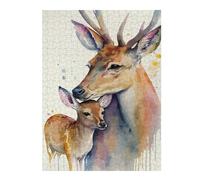 52x38cm/1000pcs Rompecabezas para Adolescentes Deer Mother and Deer Baby Juegos Divertidos De Rompecabezas Desafío Difícil Actividades Divertidas En Casa 52x38cm/1000pcs