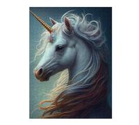52x38cm/1000pcs Rompecabezas para Adolescentes Enchanted Unicorn Portrait -3 Rompecabezas para Adultos Juegos Divertidos Una Obra De Arte Diversión En Casa Actividades, 52x38cm/1000pcs